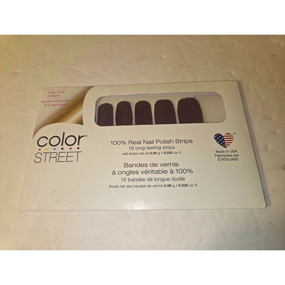 Color Street Press-On Nail Polish Strips Purple Solid New York Minute FMS084